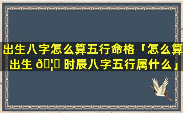 出生八字怎么算五行命格「怎么算出生 🦉 时辰八字五行属什么」